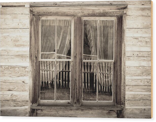 Montana Wood Print featuring the photograph Lace Curtains and Picket Fence by Tara Krauss