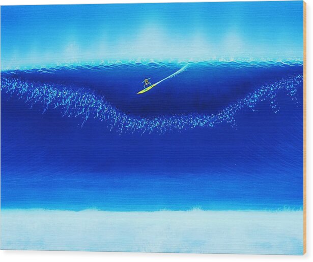 Surfing Wood Print featuring the painting Greg Noll - Makaha 12-4-1969 by John Kaelin