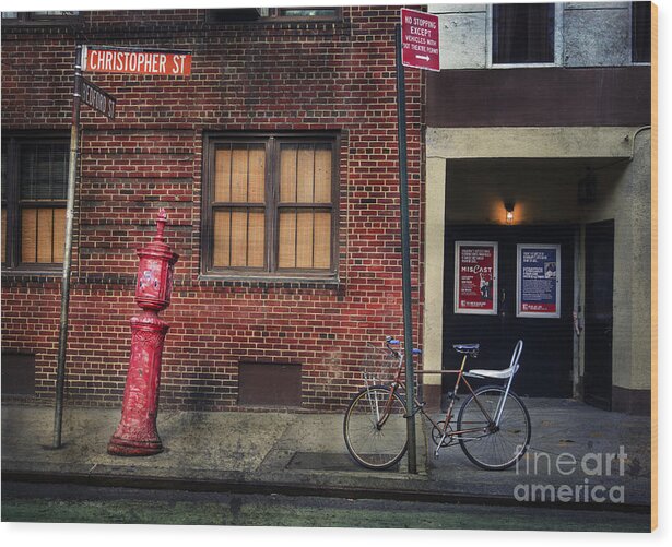 Bicycle Wood Print featuring the photograph Christopher St. Bicycle by Craig J Satterlee