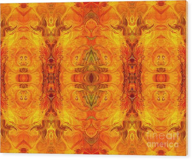 Abstract Wood Print featuring the digital art Living Passion Abstract Bliss by Omashte by Omaste Witkowski