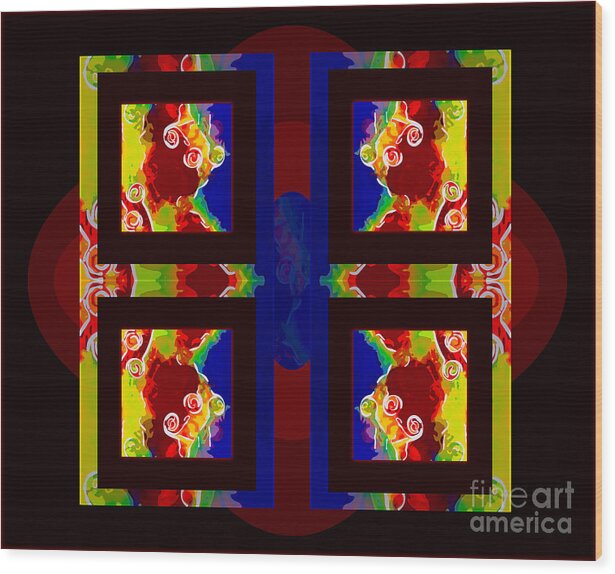 4x5 Wood Print featuring the painting Which Way is Up Abstract Healing Art by Omaste Witkowski