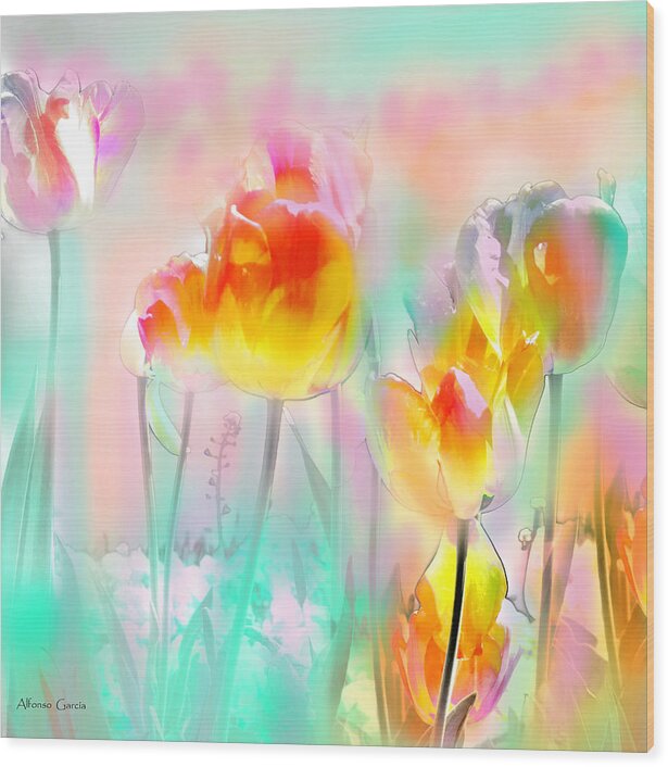 Tulipanes Wood Print featuring the photograph Tulipanes de Largo by Alfonso Garcia