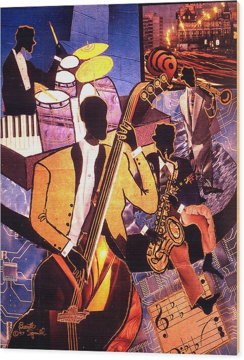 Everett Spruill Wood Print featuring the painting The Blues People by Everett Spruill