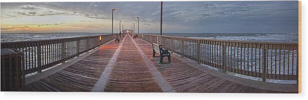 Palm Wood Print featuring the digital art Gulf State Pier #1 by Michael Thomas
