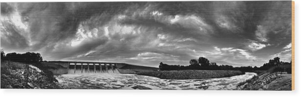 Dam Wood Print featuring the photograph Dam Panoramic by Brian Duram