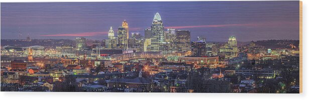 City Lights Wood Print featuring the photograph Twilight in the City by Keith Allen