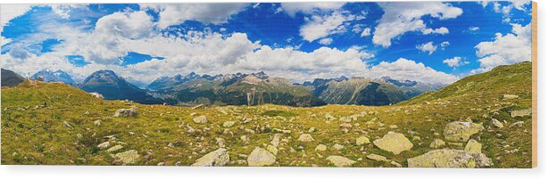 Bavarian Wood Print featuring the photograph Swiss Mountains #26 by Raul Rodriguez