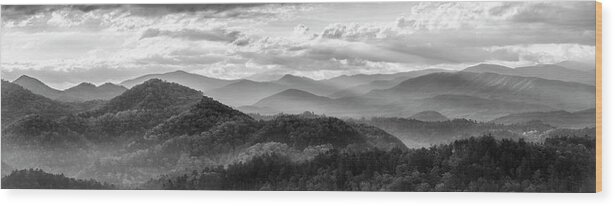 Art Wood Print featuring the photograph Layers in the Smokies by Jon Glaser