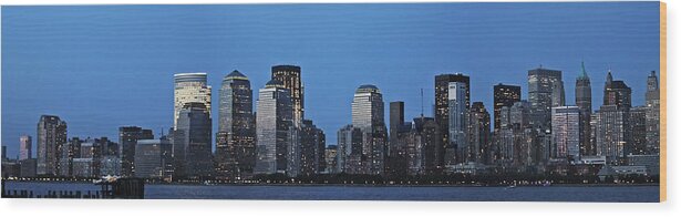 New York Wood Print featuring the photograph Manhattan Skyline by John Haldane