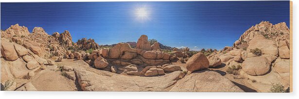 Joshua Tree Wood Print featuring the photograph Weather Worn Rock Bowl by Scott Campbell