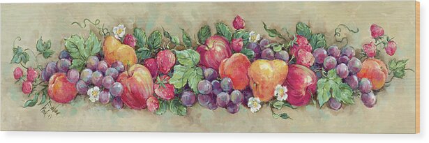 Fruit Panel Wood Print featuring the painting 1222 Fruit Panel by Barbara Mock