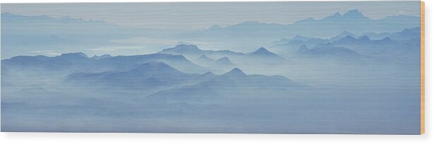 Desert Wood Print featuring the photograph Desert Mountains in Mists by Brooke Bowdren