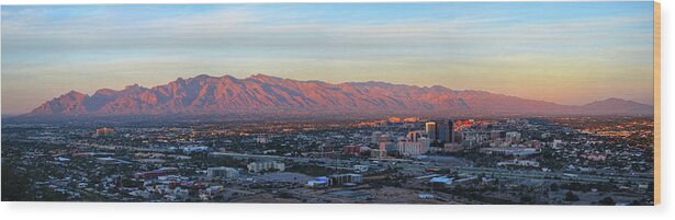 Tucson Wood Print featuring the photograph Tucson at Last Light by Chance Kafka