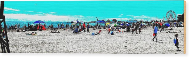 Beach Wood Print featuring the photograph Beach and Carnival by Jeremy Hall