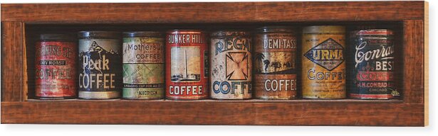 Vintage Wood Print featuring the painting Cafe Retro No 4 by Douglas MooreZart