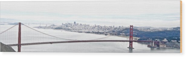 Sf Wood Print featuring the photograph Golden Gate by Michaelalonzo Kominsky