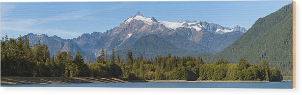 Baker Lake Wood Print featuring the photograph Mount Shuksan Panorama by Michael Russell