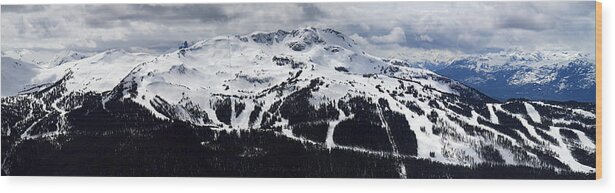 Whistler Wood Print featuring the photograph Whistler mountain peak view from Blackcomb #1 by Pierre Leclerc Photography
