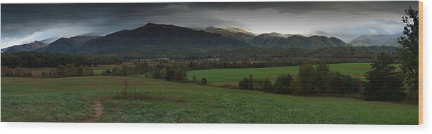 Tennessee Wood Print featuring the photograph Cades Cove Panoramic by Jonas Wingfield