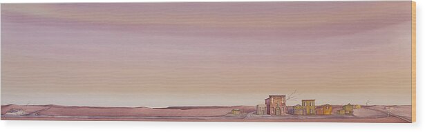 High Plains Wood Print featuring the painting The Sweetest Little Town on the High Plains by Scott Kirby