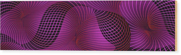 Spacetime Wood Print featuring the painting Space-time No-1, Pink by David Arrigoni