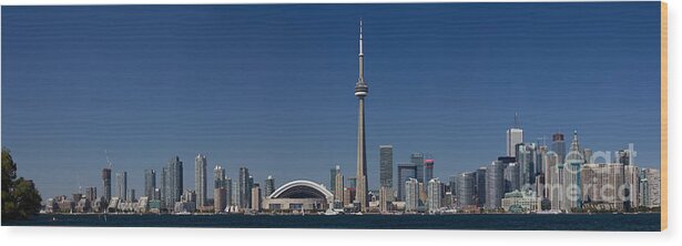 Toronto Wood Print featuring the photograph Toronto skyline #2 by Les Palenik