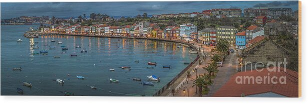 Mugardos Wood Print featuring the photograph Mugardos Panorama Galicia Spain by Pablo Avanzini