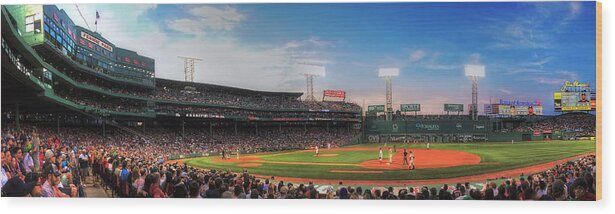 Fenway Park Wood Print featuring the photograph Fenway Park Panoramic - Boston by Joann Vitali