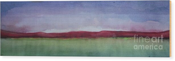 Landscape Wood Print featuring the painting Panorama by Vesna Antic