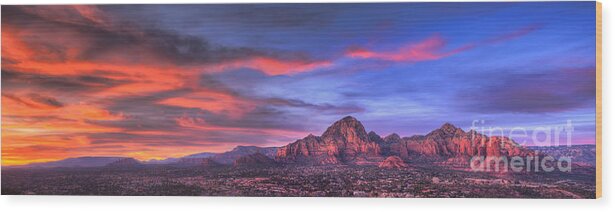 Sedona Wood Print featuring the photograph Sedona Arizona at Sunset by Eddie Yerkish