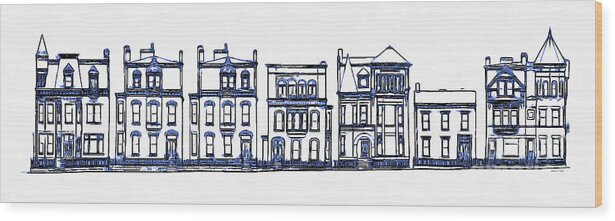 Row Wood Print featuring the digital art Victorian Row Houses by Edward Fielding