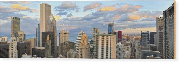 Outdoors Wood Print featuring the photograph Aerial View of Downtown Chicago (XXXL) by Chrisp0