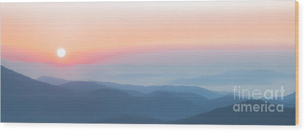 Sunrise Wood Print featuring the photograph Watercolor Sunrise In The Blue Ridge Mountains by Jo Ann Tomaselli