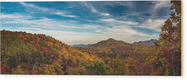 Asheville Wood Print featuring the photograph Fall Skies pano by Joye Ardyn Durham
