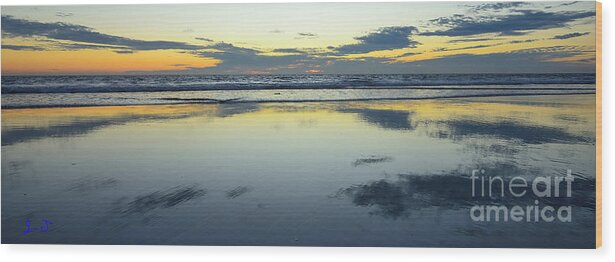 Panoramic Wood Print featuring the photograph Cardiff Sunset by John F Tsumas