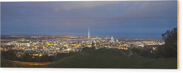 Auckland Wood Print featuring the photograph Auckland Nights by David Yack