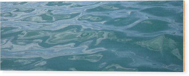 Wall Art Wood Print featuring the photograph Colored Wave Long Natural Blue by Stephen Jorgensen