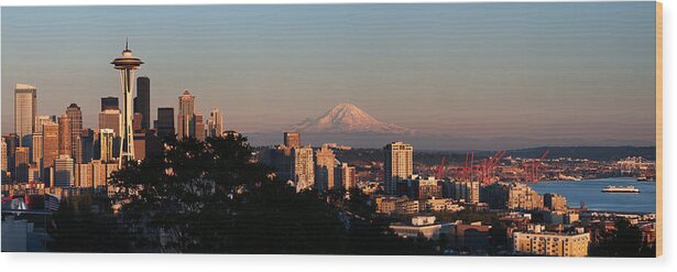 Seattle Wood Print featuring the photograph Sunset PA014 by Yoshiki Nakamura