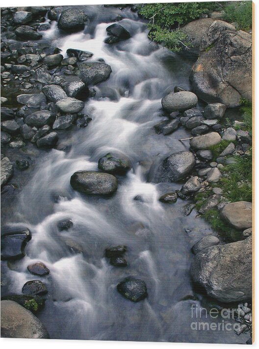 Creek Wood Print featuring the digital art Creek Flow #1 by Peter Piatt