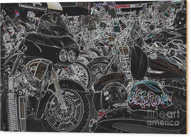 Sturgis Rally Wood Print featuring the photograph Head Peace by Anthony Wilkening