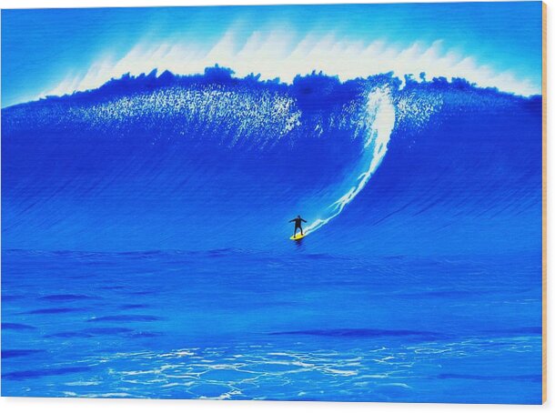 Surfing Wood Print featuring the painting Oregon 2010 by John Kaelin
