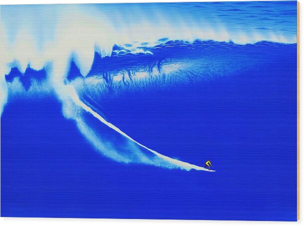 Surfing Wood Print featuring the painting Jaws 2009 by John Kaelin