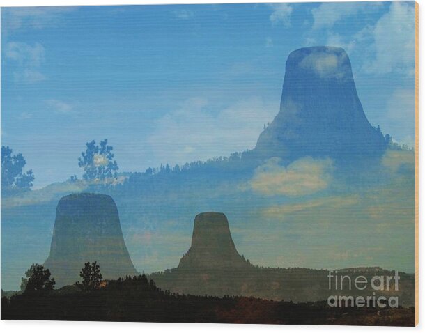 Devils Tower National Monument Wood Print featuring the photograph The Dream Before Devils Tower by Anthony Wilkening