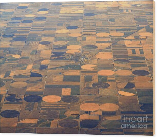 Crop Circles Wood Print featuring the photograph Farming In The Sky 2 by Anthony Wilkening