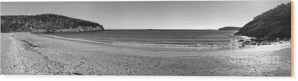 Acadia Wood Print featuring the photograph Acadia Sand Beach Panorama by Olivier Le Queinec