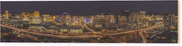 Las Vegas Wood Print featuring the photograph Las Vegas Strip by Roman Kurywczak