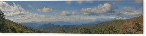 Clouds Wood Print featuring the photograph LickStone Ridge View by Gregory Scott