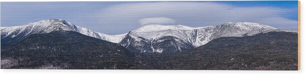 5:1 Ratio Wood Print featuring the photograph Mount Washington And The Ravines Winter Pano by Jeff Sinon