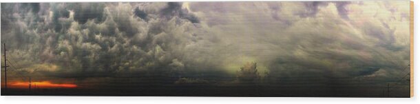 Stormscape Wood Print featuring the photograph Severe Cells over South Central Nebraska by NebraskaSC