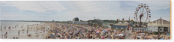 Panorama Wood Print featuring the photograph July fun at Old Orchard Beach by David Bishop